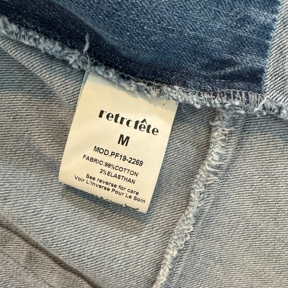 RETROFÊTE - NWT Willa Denim Button-Down Mini Dress Sz M - Picture 12 of 12